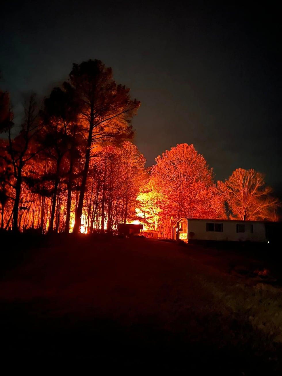 Blake Ridge Court Fire Crews battle trailer fire in Blake