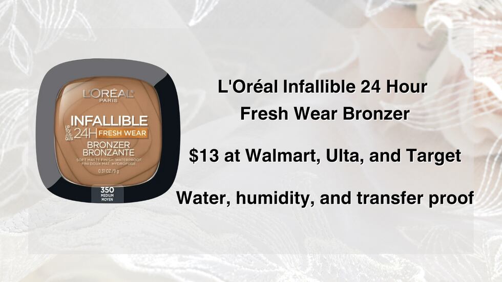 This bronzer is water, humidity, and transfer proof