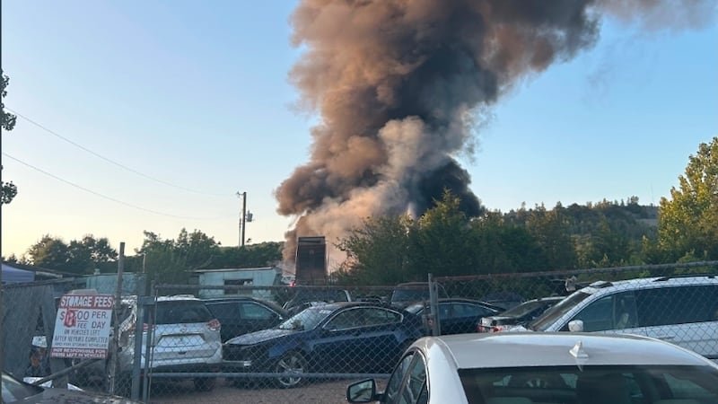 A fire at a business on Stringfield Road in Huntsville on Sunday evening, August 16th, 2026
