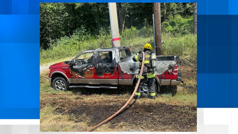 The Harvest Volunteer Fire Department responded to a single-vehicle fire on the northbound...