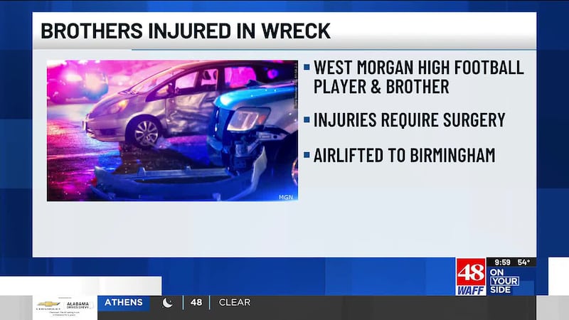 Two West Morgan High School football players were injured in a crash Friday, according to the...
