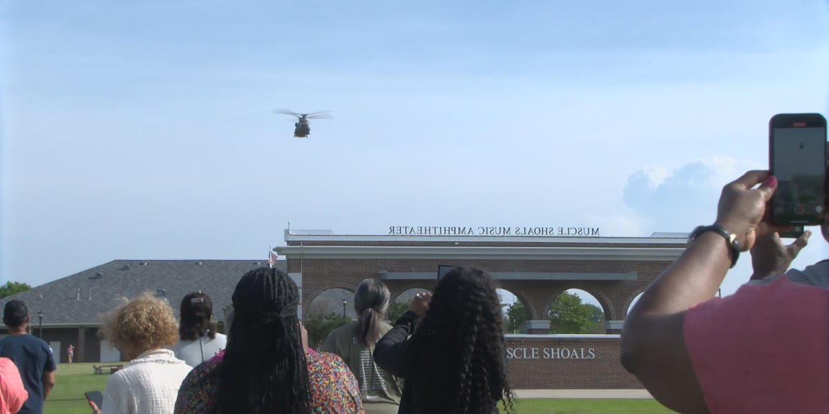 'The sky is not the limit': Shoals local lands helicopter to show students careers in the U.S. Army