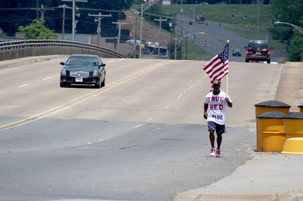 “By the time I start out running and that flag goes up, I hear the horns start blowing, people...