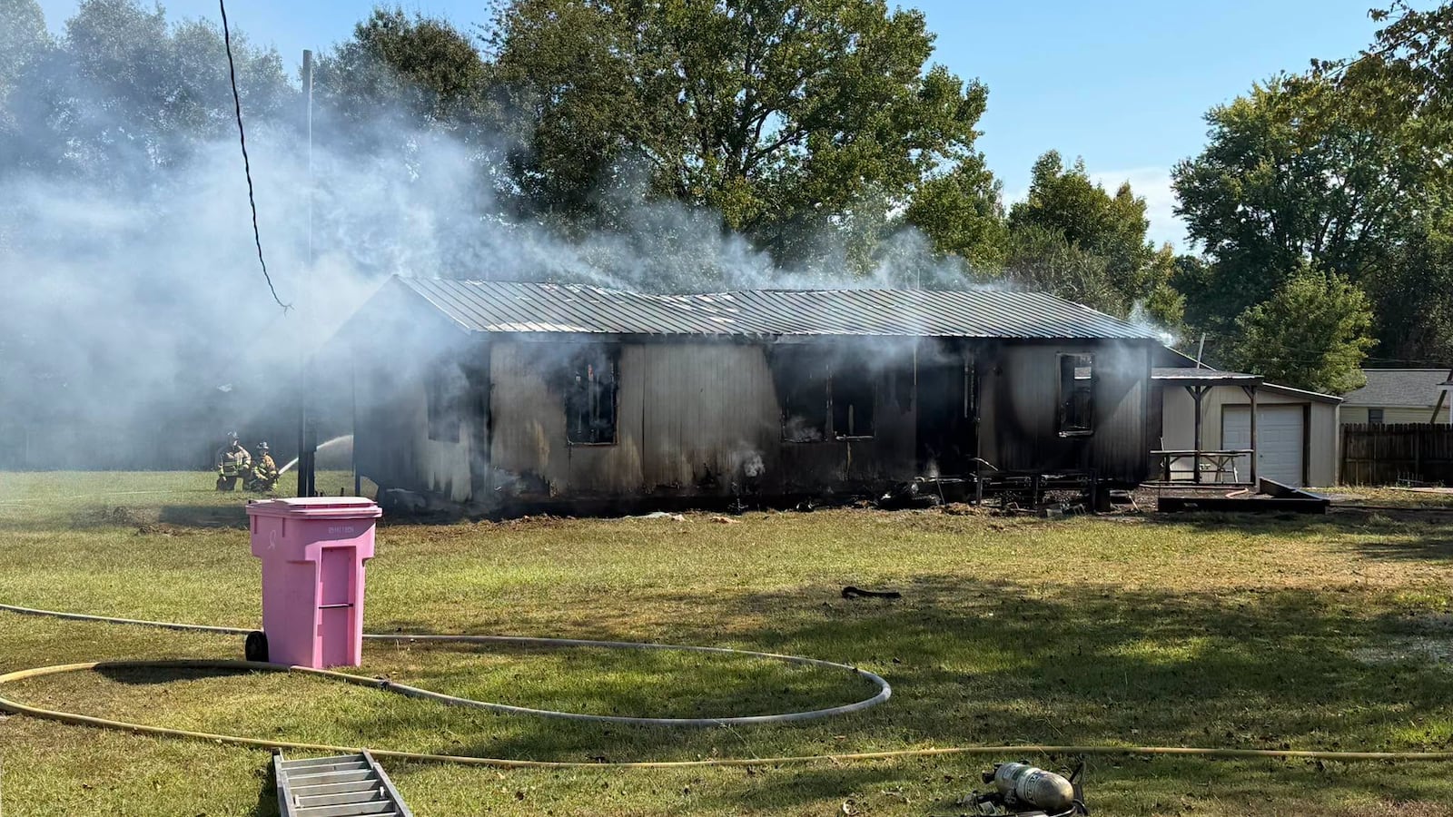 College Reception Structure East Limestone firefighters battle structure fire near high school