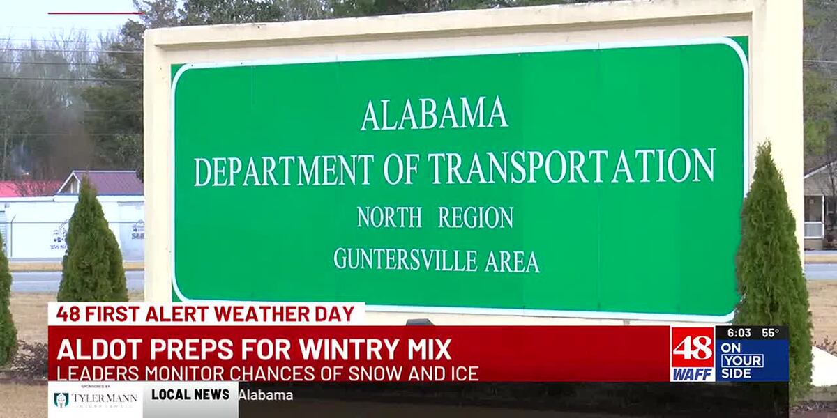 Aldot Sign ALDOT leaders prep for high chances of snow and ice