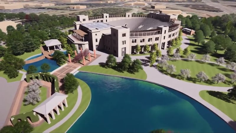 Rendering of amphitheater design for MidCity Huntsville.