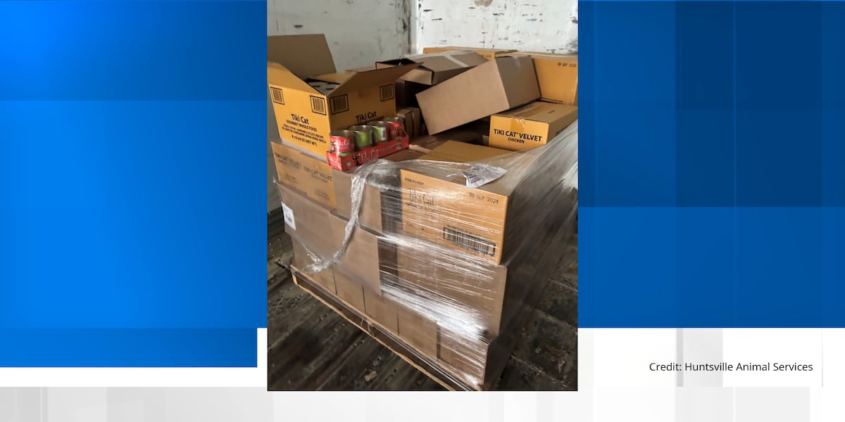 Truck driver donates two pallets of pet food and treats to Huntsville Animal Services