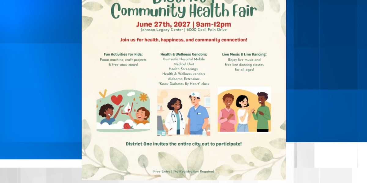 Free community health fair coming to Huntsville's District 1
