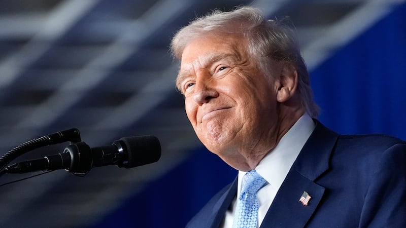 President Donald Trump speaks at the McDonald's Impact Summit, Monday, Nov. 17, 2025, in...