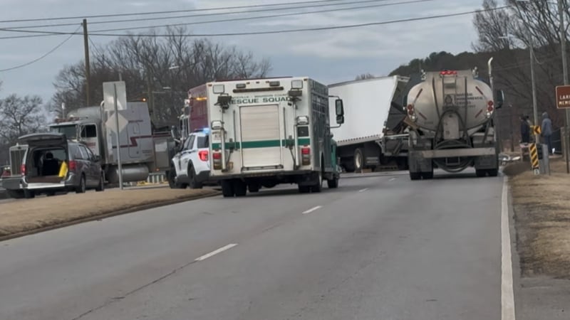 Crews were on the scene of a wreck in the area of Drake Avenue and Leeman Ferry on Monday...