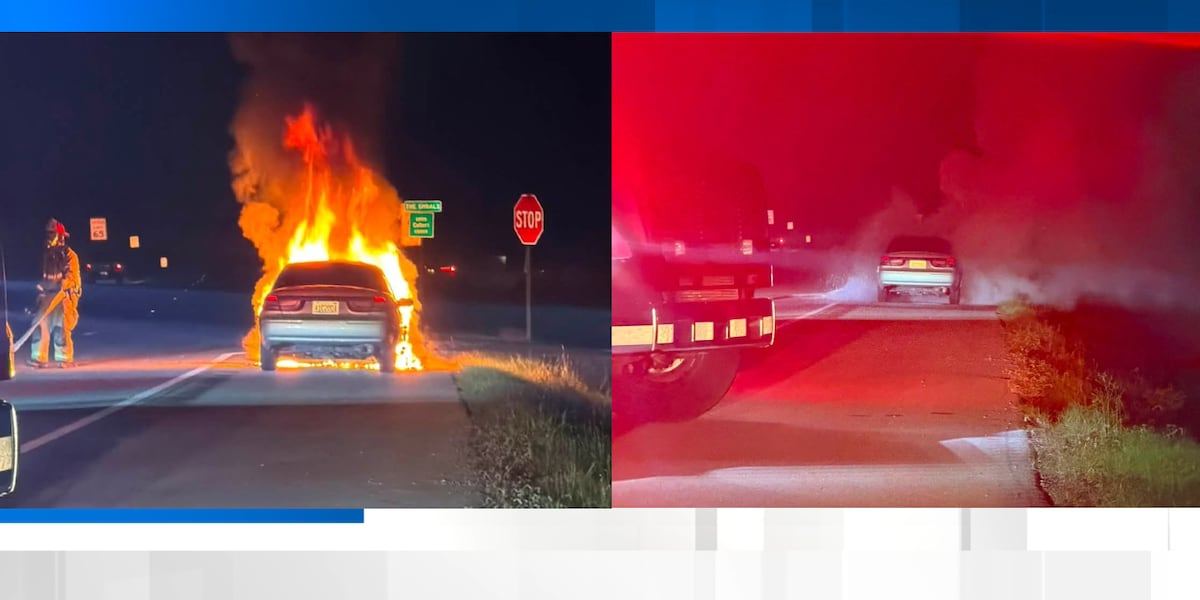 Car fire breaks out in Russellville Friday night