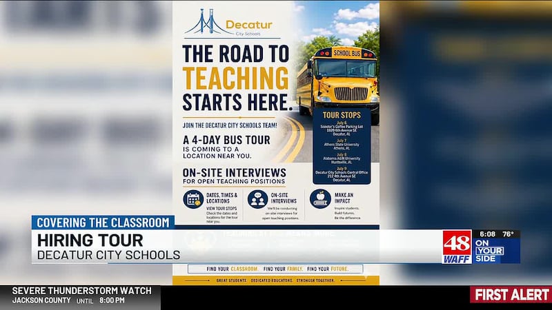 The district is launching a four-day bus tour next week to recruit teachers and other school...