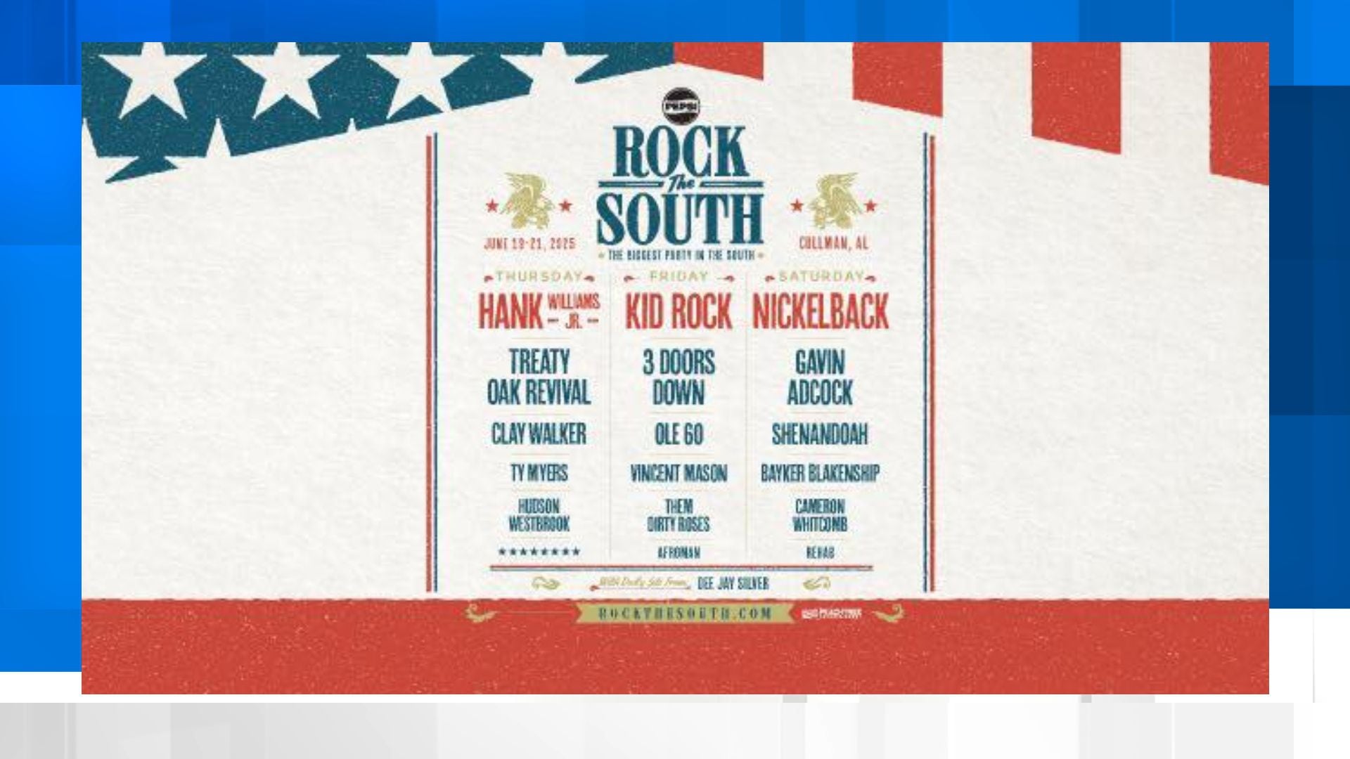 Kid Rock, Nickelback among others set to headline Rock The South 2025 kid-rock-nickelback-among-others-set-to-headline-rock-the-south-2025