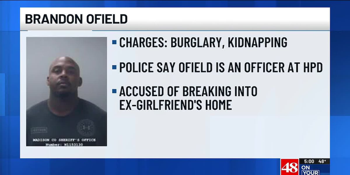 Off-duty Huntsville police officer charged with burglary, kidnapping in Thanksgiving Day incident